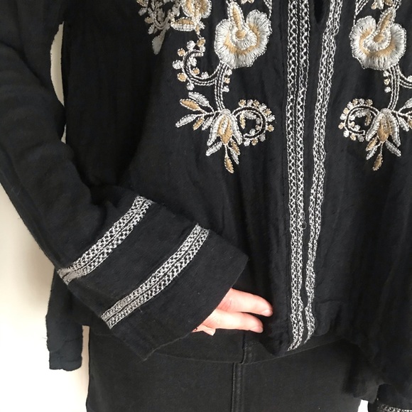 Free people long sleeve embroidered top - Picture 4 of 6